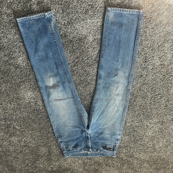 Vtg Lee Jeans Mens 33 light Wash Denim Straight Leg Classic 5 Zip Fly 90s USA - Picture 1 of 16